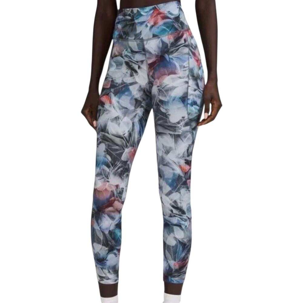 Lululemon Fast and Free Tight High-Rise 25" Pockets Nulux Luminescent Floral 14
